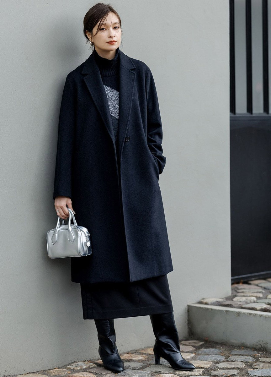 輕柔喀什米爾混紡撞色設計上衣